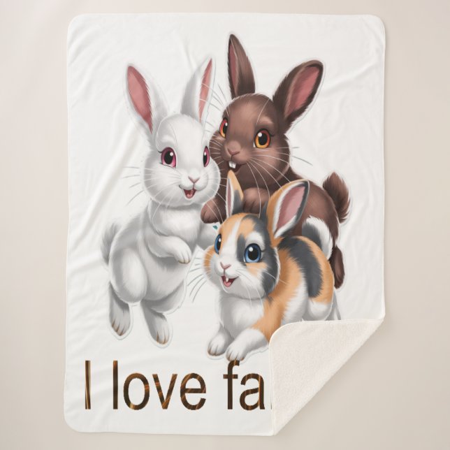 Cobertor Sherpa Rabbit family  (Frente)