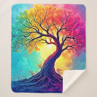 Cobertor Sherpa  Rainbow Tree: Roots of Infinite Hope Art