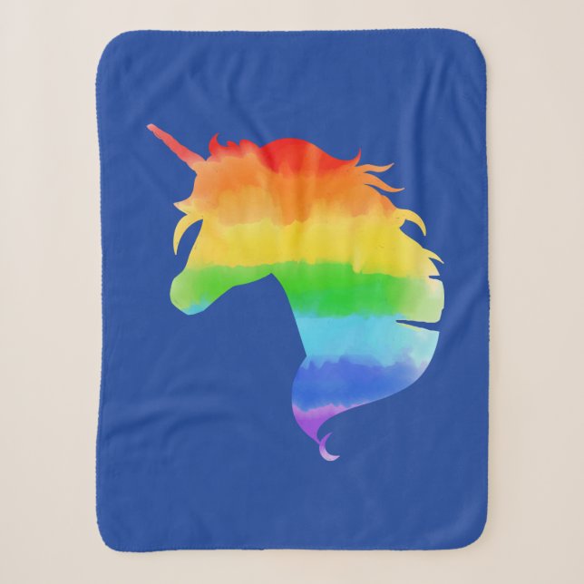 Cobertor Sherpa Rainbow Unicórnio (Frente)