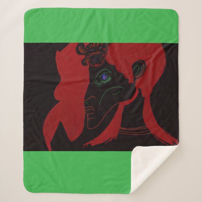 Cobertor Sherpa Rainha Domadora de Feras Africana (Frente)