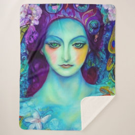 Cobertor Sherpa Rainha Fada Encantada com Borboletas