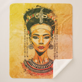 Cobertor Sherpa Rainha Régia do Egito – Arte Neo-Faraônica Moderna