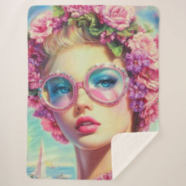 Cobertor Sherpa Rainha Tropical Glamor