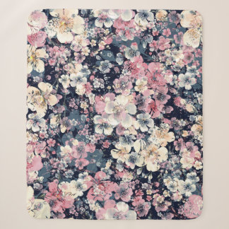 Cobertor Sherpa Ramais de floração: padrão uniforme de aquarela
