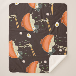 Cobertor Sherpa Ramen Noodles: Gráficos Vintage