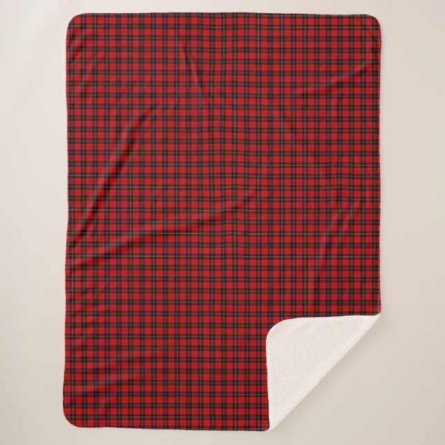 Cobertor Sherpa Ramsay tartan red xadrez (Frente)