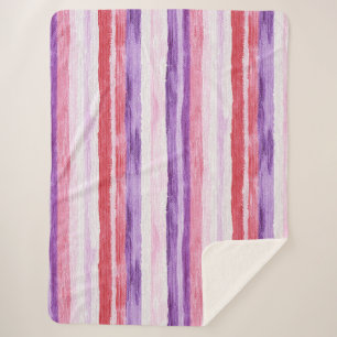 Cobertor Sherpa Rapariga Roxo Vermelho Cor-de-rosa Strips Natal