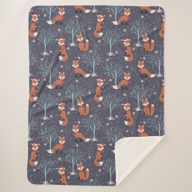 Cobertor Sherpa Raposa-de-inverno (Frente)