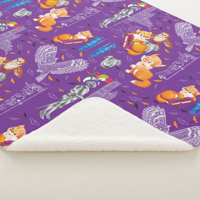 Cobertor Sherpa raposa e coruja (3/4)