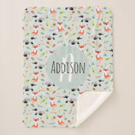 Cobertor Sherpa Raposa e Crianças de Nome, Padrões de Animais da F