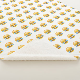 Cobertor Sherpa Rasgos de grito de riso do emoji da alegria