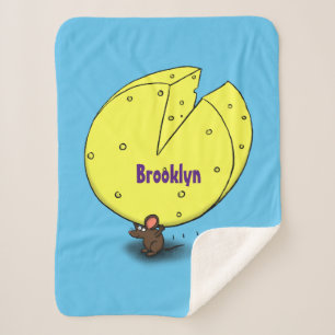 Cobertor Sherpa Rato bonito com ilustração de desenho animado de