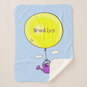 Cobertor Sherpa Rato bonito em água pode com desenho animado de ba