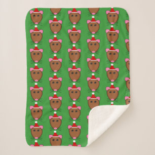 Cobertor Sherpa Rato Feliz de Natal Sherpa Blanket