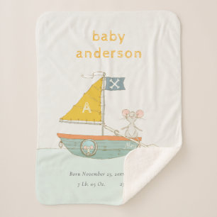 Cobertor Sherpa Rato Pirata Cóteo Caiado Caivota Crianças Monogram