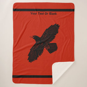 Cobertor Sherpa Raven Em Vermelho