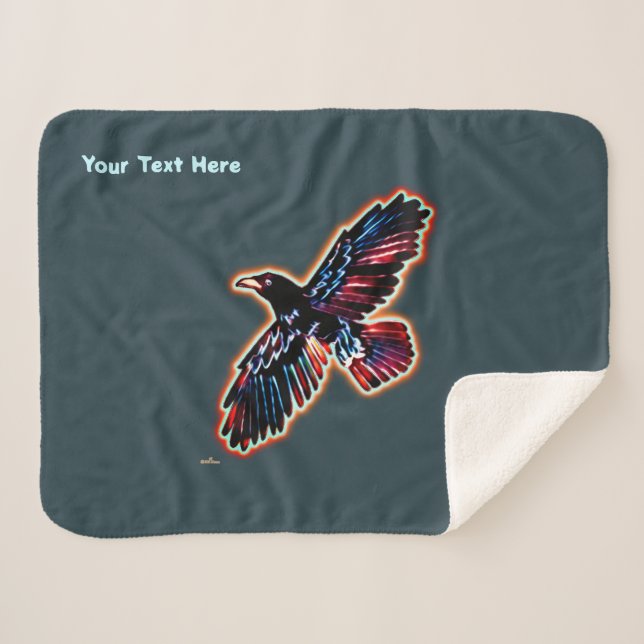Cobertor Sherpa Raven Iridescente (Frente (Horizontal))
