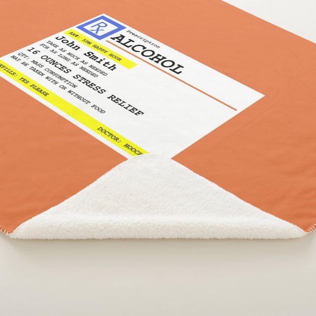Cobertor Sherpa Receita personalizada Álcool Humoroso (3/4)