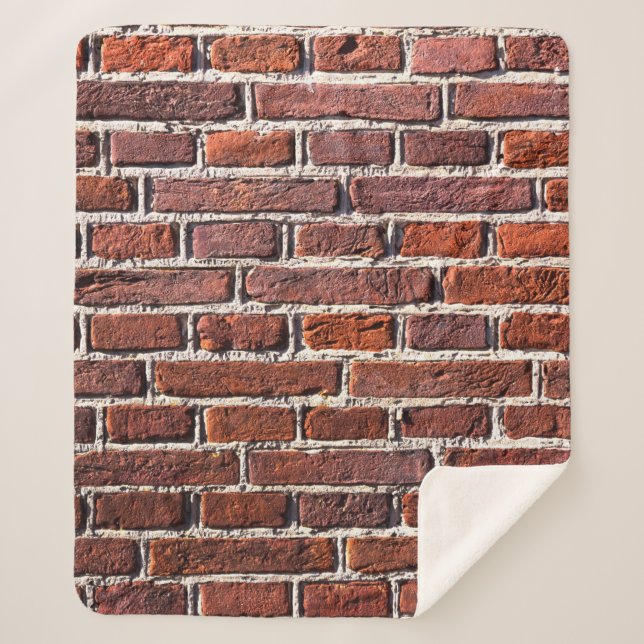 Cobertor Sherpa Red brick wall stone bricks masonry (Frente)