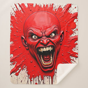 Cobertor Sherpa Red Demon Fury Art