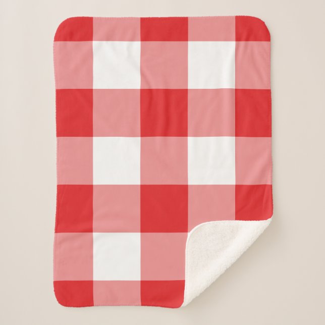 Cobertor Sherpa Red Gingham Pattern (Frente)