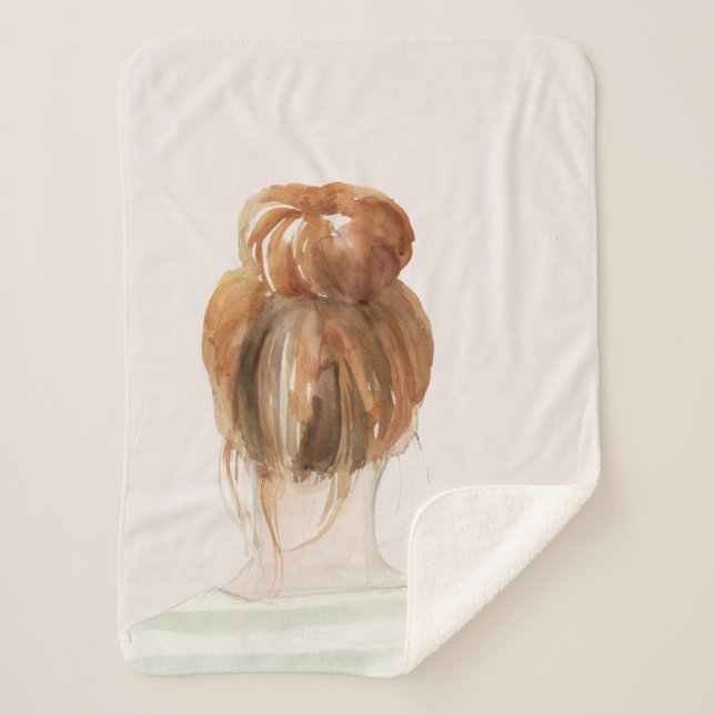 Cobertor Sherpa Red Hair Top Knot (Frente)