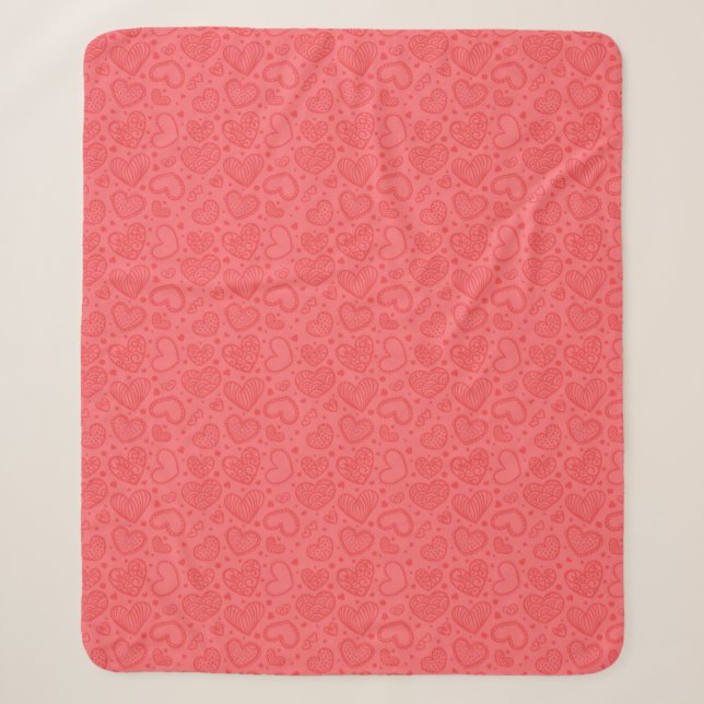 Cobertor Sherpa Red Hearts Sherpa Blanket (Frente)