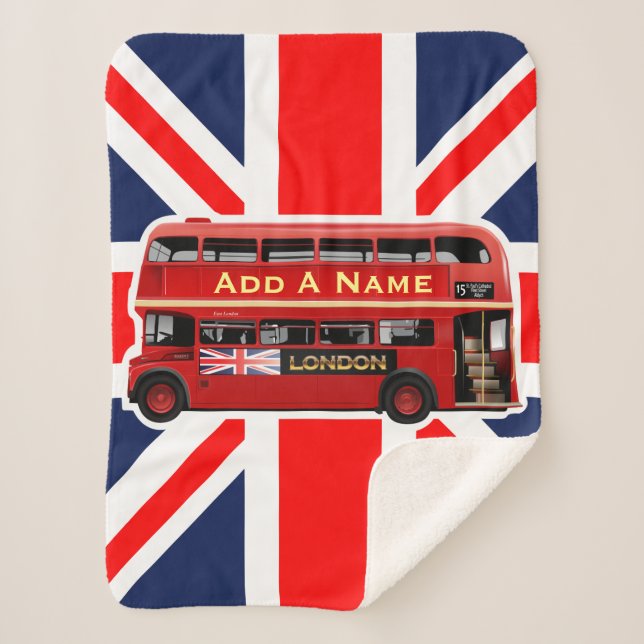 Cobertor Sherpa Red London Double Decker Bus (Frente)