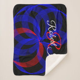 Cobertor Sherpa Red Revolving Accent Geometric Sherpa Blanket