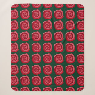 Cobertor Sherpa Red roses on a green backgroundabstract, backgroun