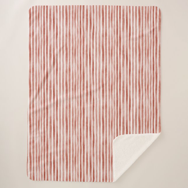 Cobertor Sherpa Red White Stripes Christmas (Frente)