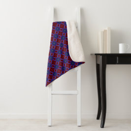 Cobertor Sherpa Red With Blue Stars