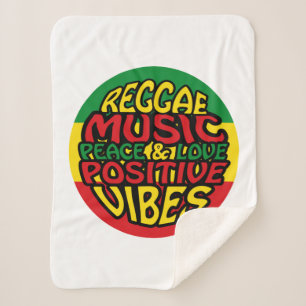 Cobertor Sherpa Reggae Music com afirmações positivas