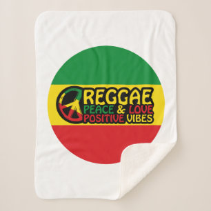 Cobertor Sherpa Reggae Music com citações positivas