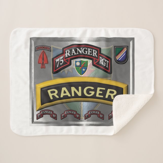 Cobertor Sherpa Regimento de Ranger de Design 75 (Frente (Horizontal))