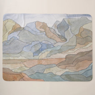 Cobertor Sherpa Regiões Montanhosas - Linha de Aquarela Impressão