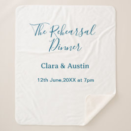 Cobertor Sherpa Rehearsal dinner the night before simple minimal m