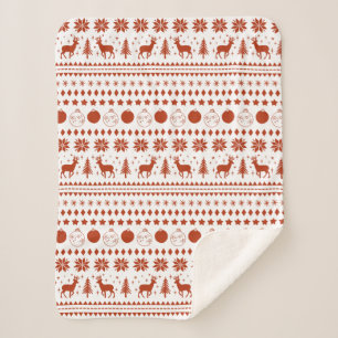 Cobertor Sherpa Reindeer e Natal Festivo