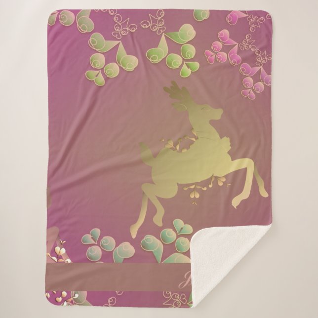 Cobertor Sherpa Reindeer Floco de Neve Sherpa Blanket (Frente)