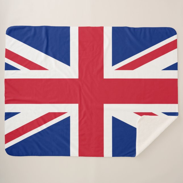 Cobertor Sherpa Reino Unido (bandeira britânica) (bandeira da Uniã (Frente (Horizontal))