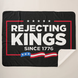 Cobertor Sherpa Rejeitando Reis desde 1776 Bandeira Patriótica dos