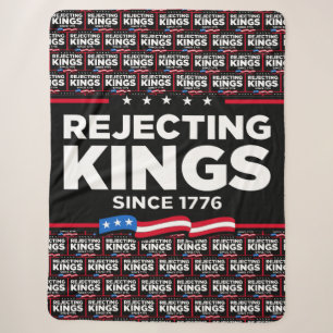 Cobertor Sherpa Rejeitando Reis desde 1776 Bandeira Patriótica dos
