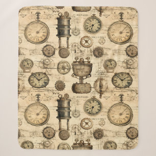 Cobertor Sherpa Relógio Russo Steampunk Grunge (14)