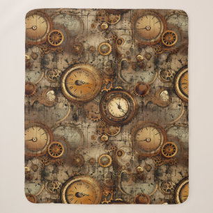 Cobertor Sherpa Relógio Russo Steampunk Grunge (3)