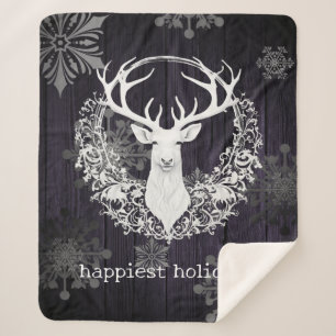 Cobertor Sherpa Rena Branca Rustic Watercolor   Roxa