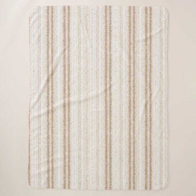 Cobertor Sherpa Renda Falsa Marfim Creme (Frente)