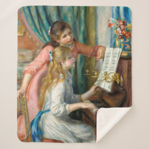 Cobertor Sherpa Renoir Girls no Piano Impressionismo Pintura