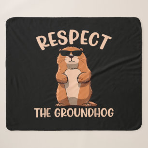 Cobertor Sherpa Respeite o Groundhog - Dia do Groundhog Woodchuck