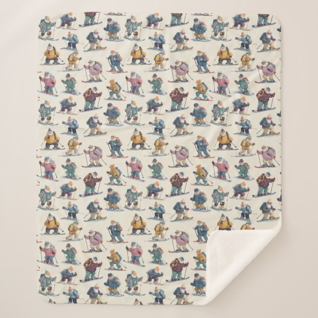 Cobertor Sherpa Retired Santa Claus North Pole Ski Club (Frente)