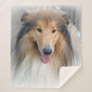 Cobertor Sherpa Retrato de Collie grosso